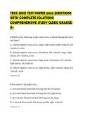 TECC QUIZ TEST PAPER 2026 QUESTIONS&NewLine;WITH COMPLETE SOLUTIONS&NewLine;COMPREHENSIVE STUDY GUIDE GRADED&NewLine;A&plus;