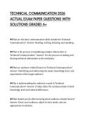 TECHNICAL COMMUNICATION 2026&NewLine;ACTUAL EXAM PAPER QUESTIONS WITH&NewLine;SOLUTIONS GRADED A&plus;&NewLine;