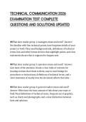 TECHNICAL COMMUNICATION 2026&NewLine;EXAMINATION TEST COMPLETE&NewLine;QUESTIONS AND SOLUTIONS UPDATED&NewLine;