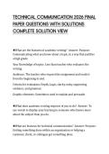 TECHNICAL COMMUNICATION 2026 FINAL&NewLine;PAPER QUESTIONS WITH SOLUTIONS&NewLine;COMPLETE SOLUTION VIEW&NewLine;