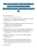 TEFL FULLCIRCLE- END OF MODULE&NewLine;ACTUAL EXAM PAPER 2026&NewLine;QUESTIONS WITH ANSWERS GRADED&NewLine;A&plus;&NewLine;