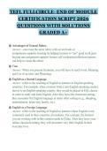 TEFL FULLCIRCLE- END OF MODULE&NewLine;CERTIFICATION SCRIPT 2026&NewLine;QUESTIONS WITH SOLUTIONS&NewLine;GRADED A&plus;&NewLine;