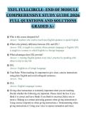 TEFL FULLCIRCLE- END OF MODULE&NewLine;COMPREHENSIVE STUDY GUIDE 2026&NewLine;FULL QUESTIONS AND SOLUTIONS&NewLine;GRADED A&plus;&NewLine;