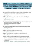 TEFL FULLCIRCLE- END OF MODULE&NewLine;FINAL TEST 2026 QUESTIONS WITH&NewLine;CORRECT ANSWERS GRADED A&plus;&NewLine;