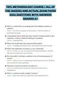 TEFL METHODOLOGY COURSE &vert; ALL OF&NewLine;THE QUIZZES AND ACTUAL EXAM PAPER&NewLine;2026 QUESTIONS WITH ANSWERS&NewLine;GRADED A&plus;&NewLine;