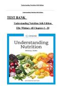 TEST BANK FOR Understanding Nutrition 16th Edition by Ellie Whitney&comma; Sharon Rolfes ISBN&colon;978-0357447512 COMPLETE GUIDE ALL CHAPTERS COVERED 100&percnt; VERIFIED A&plus; GRADE ASSURED&excl;&excl;&excl;&excl;&excl;&excl;NEW LATEST UPDATE&excl;&excl;&excl;&excl;&excl;
