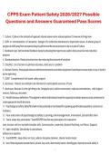 CPPS Exam Patient Safety Possible Questions and Answers &vert; Certified Professional in Patient Safety &lpar;CPPS&rpar; &vert; 2026&sol;2027 &vert; Practice Questions and Comprehensive Study Guide