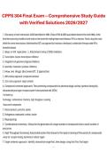 CPPS 304 Final Exam &ndash; Comprehensive Study Guide with Verified Solutions &vert; Patient Safety Studies &vert; 2026&sol;2027 &vert; Final Exam Review Material