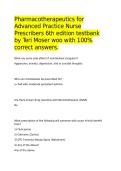 Pharmacotherapeutics for Advanced Practice Nurse Prescribers 6th edition testbank by Teri Moser woo with 100&percnt; correct answers&period;