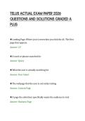 TELUS ACTUAL EXAM PAPER 2026&NewLine;QUESTIONS AND SOLUTIONS GRADED A&NewLine;PLUS&NewLine;