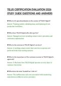 TELUS CERTIFICATION EVALUATION 2026&NewLine;STUDY GUIDE QUESTIONS AND ANSWERS