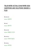 TELUS RATER ACTUAL EXAM PAPER 2026&NewLine;QUESTIONS AND SOLUTIONS GRADED A&NewLine;PLUS&NewLine;