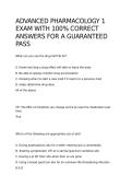 ADVANCED PHARMACOLOGY 1 EXAM WITH 100&percnt; CORRECT ANSWERS FOR A GUARANTEED PASS