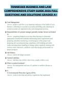 TENNESSEE BUSINESS AND LAW&NewLine;COMPREHENSIVE STUDY GUIDE 2026 FULL&NewLine;QUESTIONS AND SOLUTIONS GRADED A&plus;