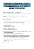 TENNESSEE BUSINESS AND LAW FINAL&NewLine;TEST 2026 QUESTIONS WITH CORRECT&NewLine;ANSWERS GRADED A&plus;
