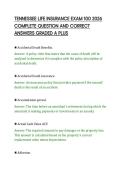 TENNESSEE LIFE INSURANCE EXAM 100 2026&NewLine;COMPLETE QUESTION AND CORRECT&NewLine;ANSWERS GRADED A PLUS