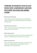 TENNESSEE LIFE INSURANCE EXAM 100 2026&NewLine;REVIEW PAPER COMPREHENSIVE QUESTIONS&NewLine;WITH EXPERT SOLUTIONS AND MARKING&NewLine;SCHEME&NewLine;