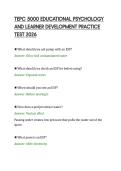 TEPC 5000 EDUCATIONAL PSYCHOLOGY&NewLine;AND LEARNER DEVELOPMENT PRACTICE&NewLine;TEST 2026