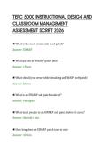 TEPC 5000 INSTRUCTIONAL DESIGN AND&NewLine;CLASSROOM MANAGEMENT&NewLine;ASSESSMENT SCRIPT 2026