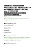 TEST BANK FOR BUSINESS&NewLine;COMMUNICATION AND CHARACTER&NewLine;11TH EDITION BY AMY NEWMAN&NewLine;2026 STUDY GUIDE&NewLine;COMPREHENSIVE QUESTIONS&NewLine;ANSWERS VERIFIED A&plus;&NewLine;