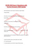 ECON 300 Exam 2 Questions with Correct Answers 2026 Update