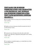 TEST BANK FOR BUSINESS&NewLine;COMMUNICATION AND CHARACTER&NewLine;11TH EDITION BY AMY NEWMAN&NewLine;2026 BUSINESS COMMUNICATION&NewLine;TEST PAPER QUESTIONS ANSWERS&NewLine;GRADED A&plus;&NewLine;