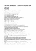 Advanced Pharm Exam 1 with Actual Questions and&NewLine;Answers&period;&NewLine;NUR 502