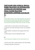 TEST BANK FOR CLINICAL SOCIAL&NewLine;WORK PRACTICE AN INTEGRATED&NewLine;APPROACH 6TH EDITION 2026&NewLine;FINAL PAPER PRACTICE&NewLine;QUESTIONS ANSWERS ACCURATE&NewLine;A&plus;&NewLine;