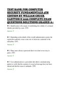 TEST BANK FOR COMPUTER&NewLine;SECURITY FUNDAMENTALS 4TH&NewLine;EDITION BY WILLIAM CHUCK&NewLine;EASTTOM II 2026 COMPLETE EXAM&NewLine;QUESTIONS SOLUTIONS GRADED A&plus;