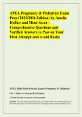 APEA Pregnancy & Pediatrics Exam &NewLine;Prep &lpar;2025&sol;2026 Edition&rpar; by Amelie &NewLine;Hollier and Mimi Secor &ndash;&NewLine;Comprehensive Questions and &NewLine;Verified Answers to Pass on Your &NewLine;First Attempt and Avoid Resits