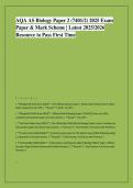 AQA AS Biology Paper 2 &lpar;7401&sol;2&rpar; 2025 Exam &NewLine;Paper & Mark Scheme &vert; Latest 2025&sol;2026 &NewLine;Resource to Pass First Time