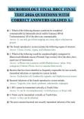 MICROBIOLOGY FINAL BRCC FINAL&NewLine;TEST 2026 QUESTIONS WITH&NewLine;CORRECT ANSWERS GRADED A&plus;