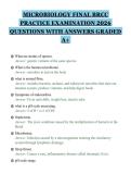 MICROBIOLOGY FINAL BRCC&NewLine;PRACTICE EXAMINATION 2026&NewLine;QUESTIONS WITH ANSWERS GRADED&NewLine;A&plus;&NewLine;