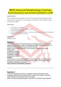 NR507 Advanced Pathophysiology Final Exam Study Questions and Answers Graded A&plus; 2026