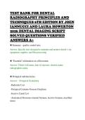 TEST BANK FOR DENTAL&NewLine;RADIOGRAPHY PRINCIPLES AND&NewLine;TECHNIQUES 6TH EDITION BY JOEN&NewLine;IANNUCCI AND LAURA HOWERTON&NewLine;2026 DENTAL IMAGING SCRIPT&NewLine;SOLVED QUESTIONS VERIFIED&NewLine;ANSWERS A&plus;