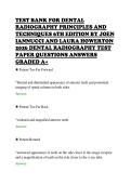 TEST BANK FOR DENTAL&NewLine;RADIOGRAPHY PRINCIPLES AND&NewLine;TECHNIQUES 6TH EDITION BY JOEN&NewLine;IANNUCCI AND LAURA HOWERTON&NewLine;2026 DENTAL RADIOGRAPHY TEST&NewLine;PAPER QUESTIONS ANSWERS&NewLine;GRADED A&plus;&NewLine;