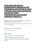 TEST BANK FOR DENTAL&NewLine;RADIOGRAPHY PRINCIPLES AND&NewLine;TECHNIQUES 6TH EDITION BY JOEN&NewLine;IANNUCCI AND LAURA HOWERTON&NewLine;2026 STUDY GUIDE&NewLine;COMPREHENSIVE QUESTIONS&NewLine;ANSWERS VERIFIED A&plus;&NewLine;