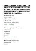 TEST BANK FOR ETHICS AND LAW&NewLine;IN DENTAL HYGIENE 4TH EDITION&NewLine;BY KRISTIN MINIHAN ANDERSON&NewLine;2026 COMPLETE EXAM QUESTIONS&NewLine;SOLUTIONS GRADED A&plus;&NewLine;