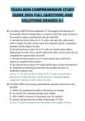 TEXAS BON COMPREHENSIVE STUDY&NewLine;GUIDE 2026 FULL QUESTIONS AND&NewLine;SOLUTIONS GRADED A&plus;