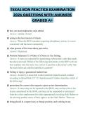 TEXAS BON PRACTICE EXAMINATION&NewLine;2026 QUESTIONS WITH ANSWERS&NewLine;GRADED A&plus;