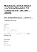 MICROBIOLOGY A SYSTEMS APPROACH&NewLine;CERTIFICATION EVALUATION 2026 EXAM&NewLine;SCRIPT FULLY SOLVED QUESTIONS&NewLine;