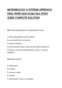 MICROBIOLOGY A SYSTEMS APPROACH&NewLine;FINAL PAPER 2026 EXAM Q&A STUDY&NewLine;GUIDE COMPLETE SOLUTION&NewLine;
