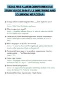 TEXAS FIRE ALARM COMPREHENSIVE&NewLine;STUDY GUIDE 2026 FULL QUESTIONS AND&NewLine;SOLUTIONS GRADED A&plus;&NewLine;
