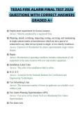 TEXAS FIRE ALARM FINAL TEST 2026&NewLine;QUESTIONS WITH CORRECT ANSWERS&NewLine;GRADED A&plus;