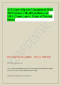 ATI Leadership and Management 2023-&NewLine;2024 Version with All Questions and &NewLine;100&percnt; Correct Answ&comma; Exams of Nursing&NewLine;&lbrack;latest&rsqb;