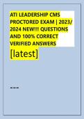 ATI LEADERSHIP CMS &NewLine;PROCTORED EXAM &vert; 2023&sol; &NewLine;2024 NEW&excl;&excl;&excl; QUESTIONS &NewLine;AND 100&percnt; CORRECT &NewLine;VERIFIED ANSWERS&NewLine;&lbrack;latest&rsqb;