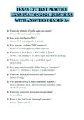 TEXAS LTC TEST PRACTICE&NewLine;EXAMINATION 2026 QUESTIONS&NewLine;WITH ANSWERS GRADED A&plus;
