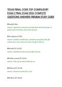 TEXAS PENAL CODE TOP COMPULSORY&NewLine;EXAM 2 FINAL EXAM 2026 COMPLETE&NewLine;QUESTIONS ANSWERS PREMIUM STUDY GUIDE