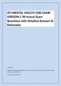 ATI MENTAL HEALTH CMS EXAM &NewLine;VERSION C 90 Actual Exam &NewLine;Questions with Detailed Answers & &NewLine;Rationales