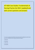 ATI NGN Case Studies&colon; Fundamentals of &NewLine;Nursing Practice Set 2024 &lpar;updated&rpar; and &NewLine;with correct questions and answers